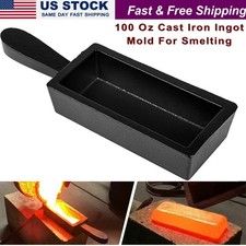 100oz Cast Steel Ingot Mold for Melting Casting Refining Gold Silver Copper
