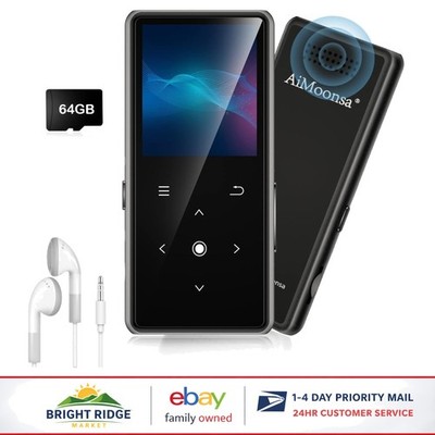 Bluetooth Music Player with 64GB Storage, E-Book and Voice Recording Feature