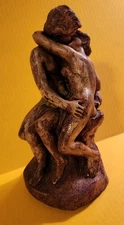 Vintage Sculpture  Fabbri Kissing Couple SAN FRANCISCO  Art Studio Embracing