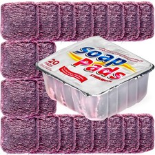 20 Steel Wool Cleaning Pads, Soap Coated for Stubborn Stains, Purple