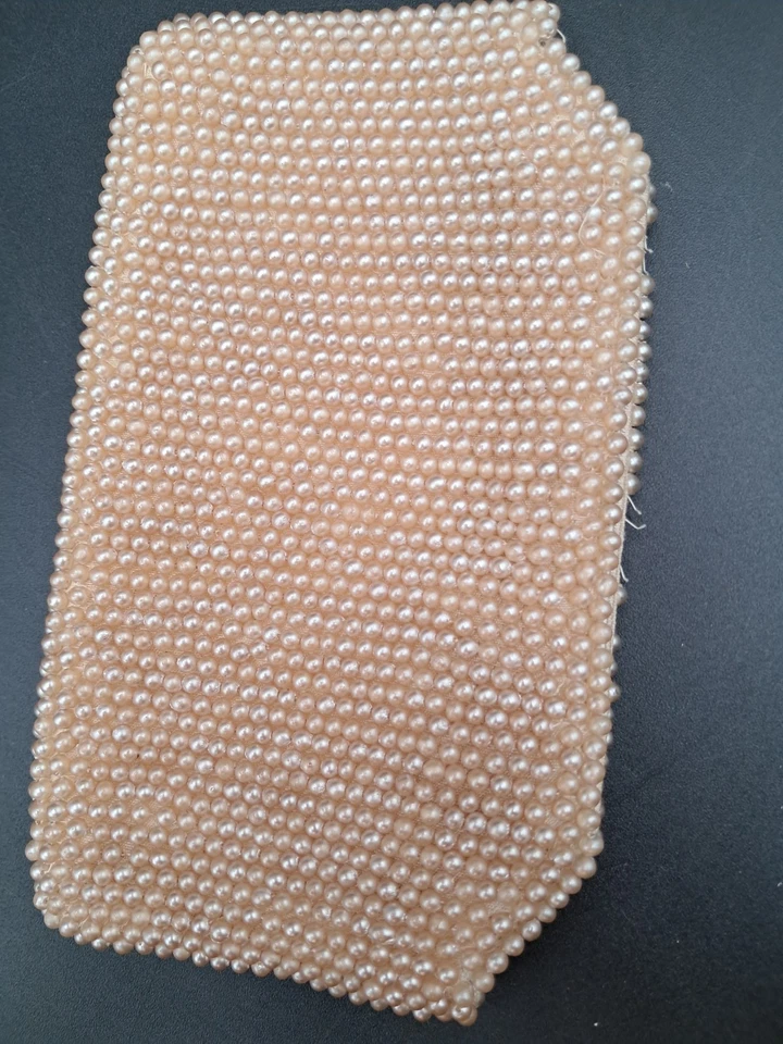 Precioso Bolso de Mano Vintage Marfil Perla Cuentas Art Deco Vacaciones Nupciales 6.5"x3.5"  Foto 3 de 4