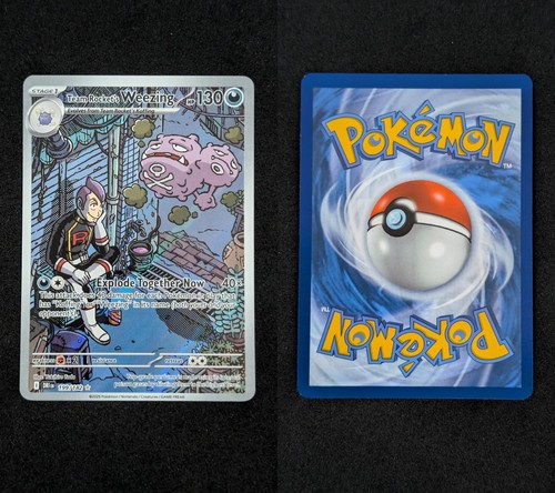 Team Rocket's Weezing 199/182 Illustration Rare Destined Rivals Pokemon Holo NM