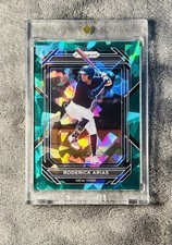 Roderick Arias 2023 Prizm Baseball Green Cracked Ice Prizm Rookie Parallel