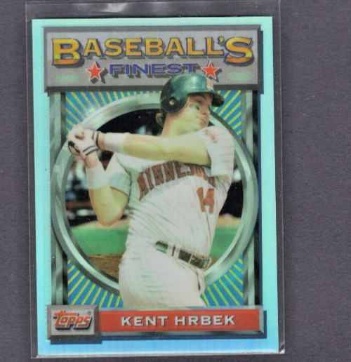 1993 TOPPS FINEST REFRACTORS PARALLEL #117 KENT HRBEK TWINS SP CENTERED NM-MT