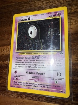Pokémon Unown TCG Neo Discovery Holo Rare Card 14/75