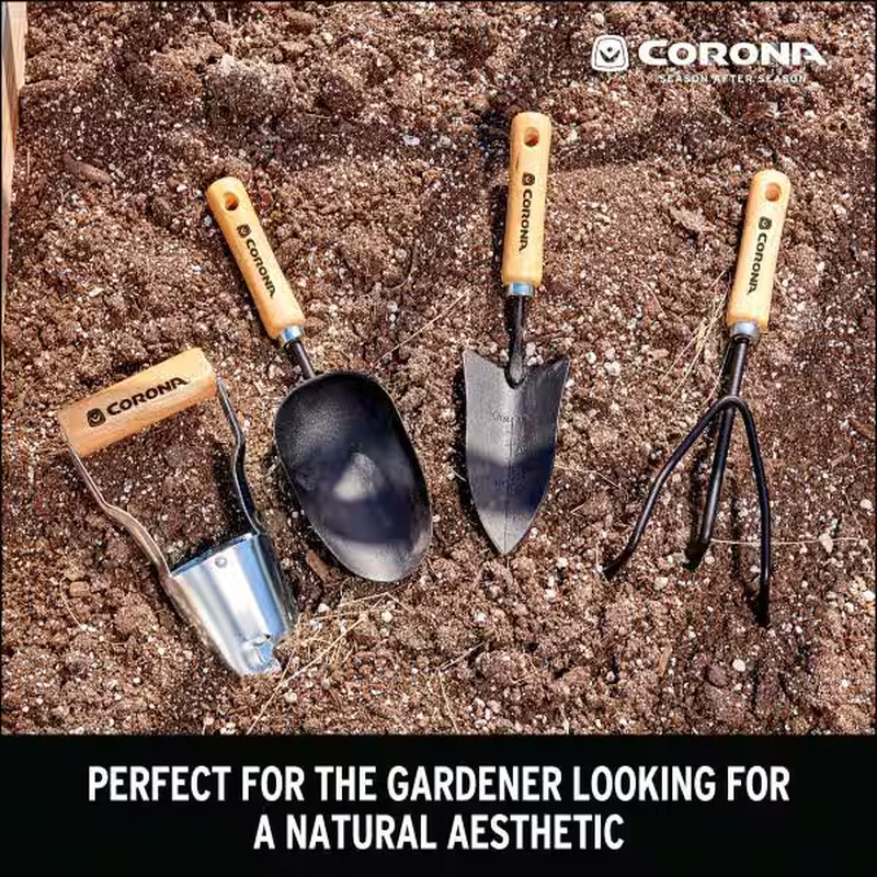 5.25 In. Garden Trowel and Transplanter with Wooden Handle