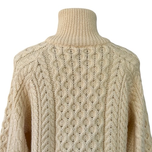 Vintage 60s CARRIAG DONN Unisex 40 100% Wool Sweater Jacket Aran Fisherman Irish - Picture 14 of 24