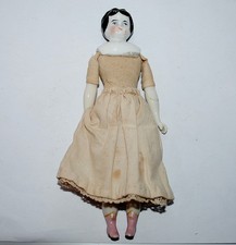 Antique German Mid 19th Century China Head Dollhouse Doll-2