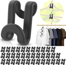 100Pcs Clothes Hanger Connector Hooks, Plastic Space Saving Heavy Duty Hanger Ex