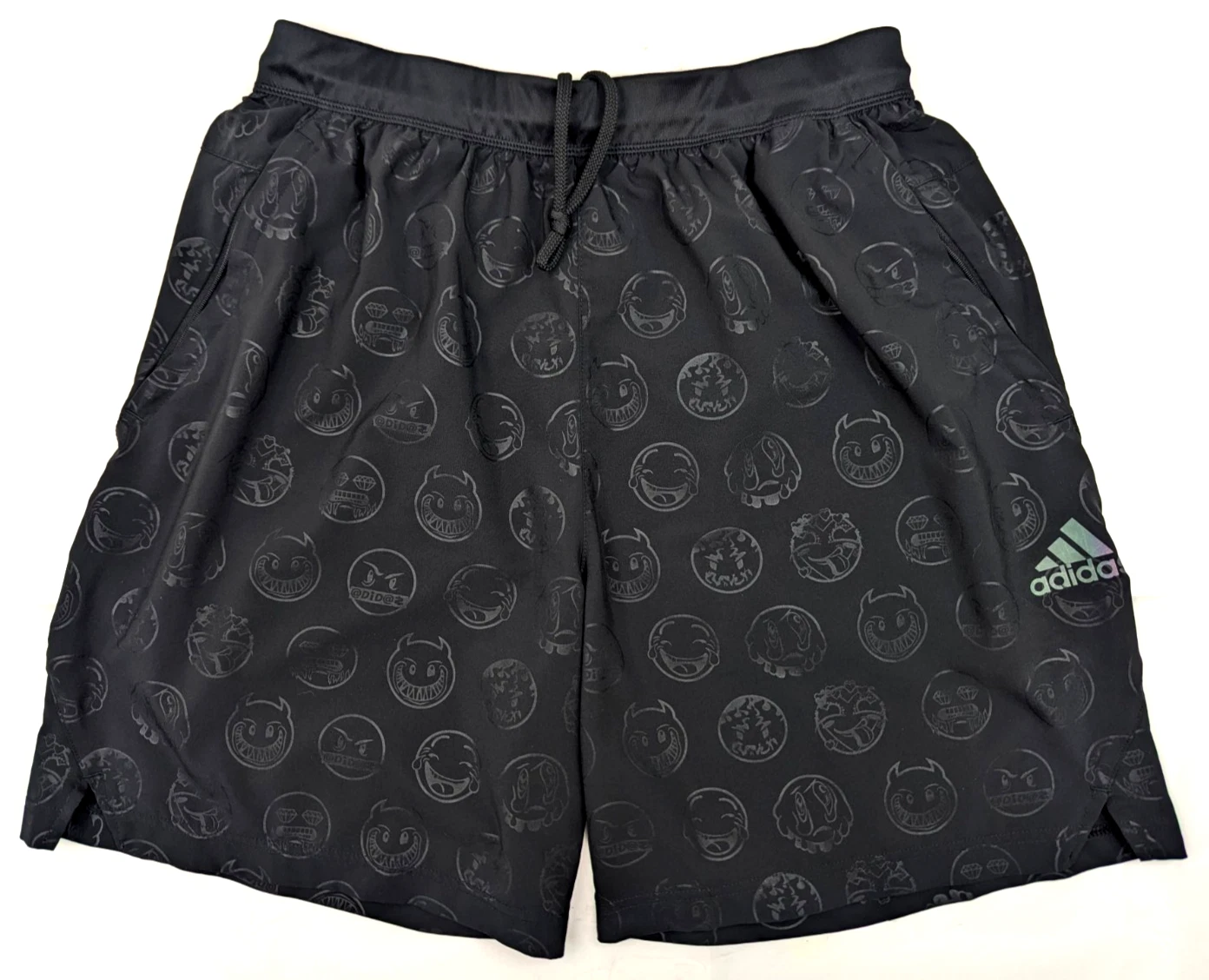Adidas Emoji Face All Over Athletic Axis Zip Pocket Shorts Men L (30x8) Running