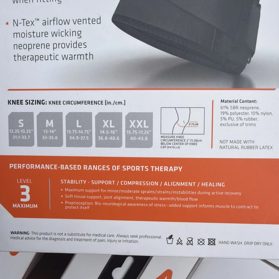 Shock Doctor Nivel 3, Rodillera Doble Envoltura con Bisagras, Talla Grande 13.75-14.75 Foto 4 de 4