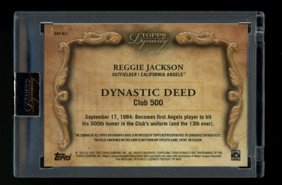 2021 Topps Dynasty Reggie Jackson Dynastic Deed Patch 2/5 Auto Autograph JCC7 - Image 2 of 2