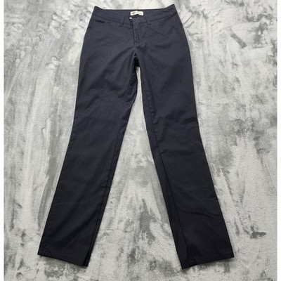 Dickies Pants Womens 4 Black Curvy Flat Front Straight Leg Twill Office Preppy