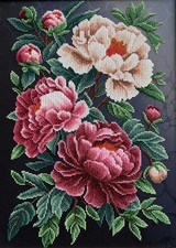 Peonies - Bead Embroidery Kit, DIY Beaded Flowers Needlework Craft