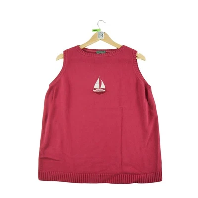 Lauren Ralph Lauren Pull Femme Taille XL Rouge #QWE4344 - Photo 1/4