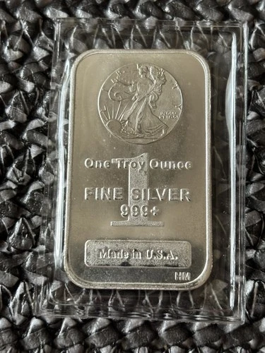 1 oz. Highland Mint Silver Bar Walking Liberty Design .999+ Fine Silver
