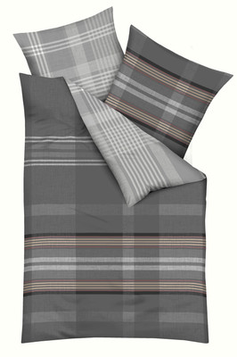 Kaeppel Bettwäsche BEYOND Satin BL 135x200 cm grau Bettbezug Bettzeug