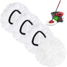 4 Pack Microfiber Spin Mop Refill Replacement Head Deep Cleaning Machine