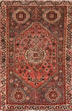 Tribal Wool Geometric Rug 3x5 Semi-Antique No...