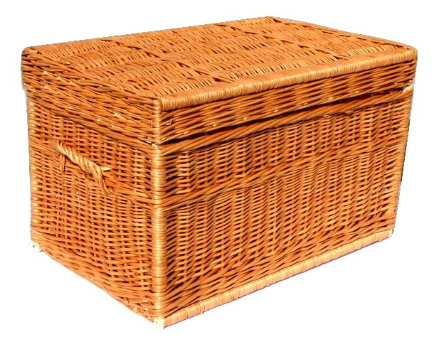 Pecho de mimbre cesta de lavandería caja de cama juguetes 60x38x37 cm