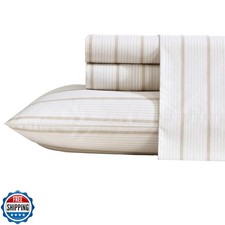 Nautica - Queen Sheets, Premium Cotton Percale Bedding Set, Strip
