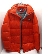 Vintage Y2K Tommy Hilfiger Orange Goose Down Puffer Coat - Adult Small  RARE 