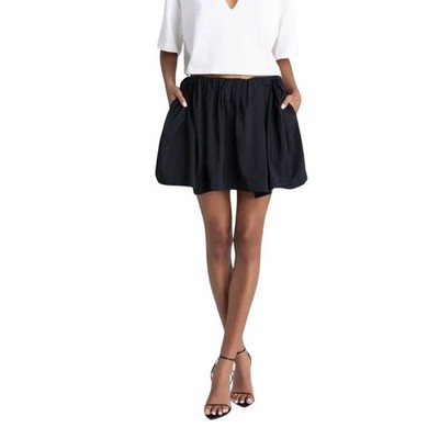 KBB by Kahlana Women's Black Gathered Bubble Mini Skirt Size Medium