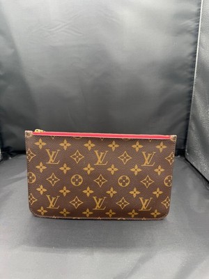 Louis Vuitton Neverfull MM Pochette Monogram Pivoine Wristlet Clutch Never Used