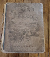 Antique 1868 Mitchell's New School Atlas - Fair Condition