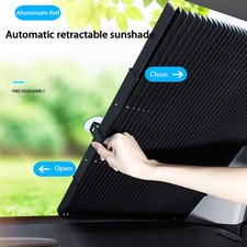 Car Retractable Windshield Sunshade With Suction Cups Folding Front Rear Window