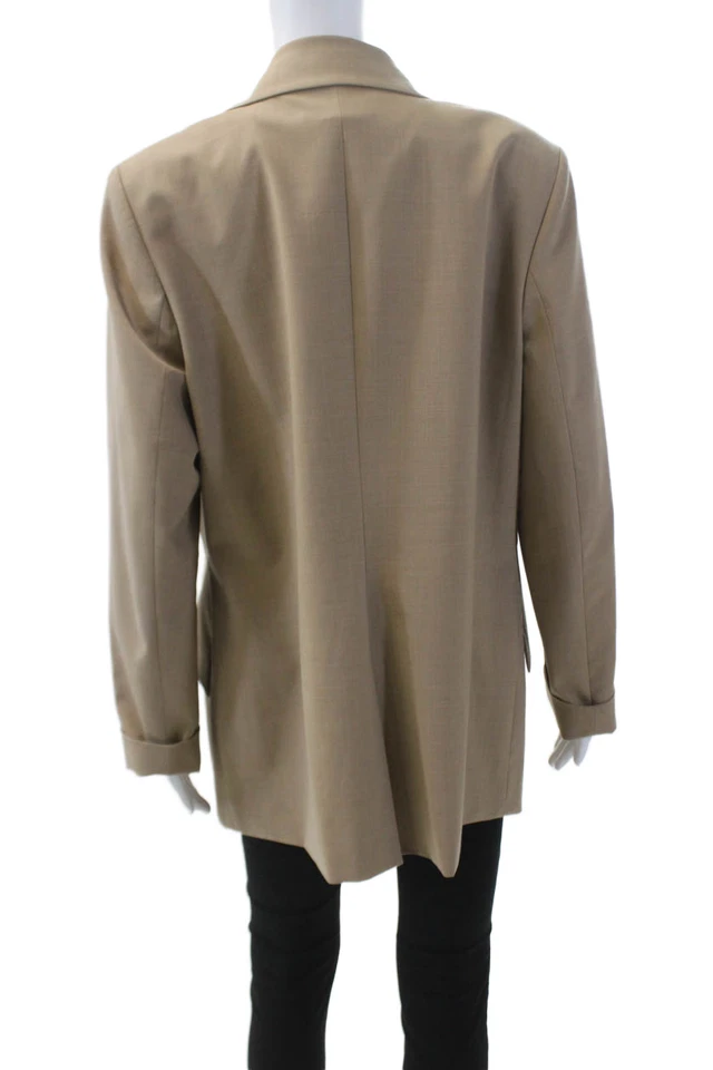 Blazer Worth New York Mujer Lana Botón Único Detalle Estampado Animal Beige Talla L Foto 4 de 4