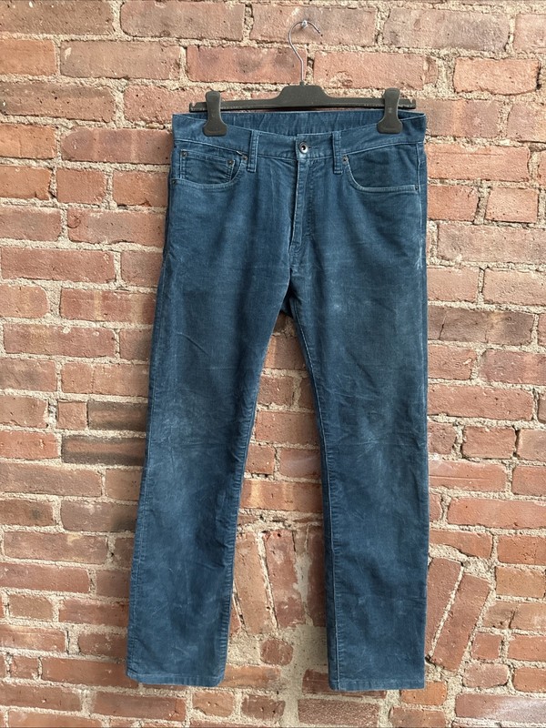 United Arrows Green Label Relaxing Men’s  Pants, Sz Medium, Teal Green Corduroy