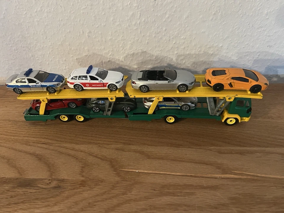 SIKU Super Serie 1:55 3419 Mercedes-Benz Autotransporter mit 7 PKW - Bild 2 von 4