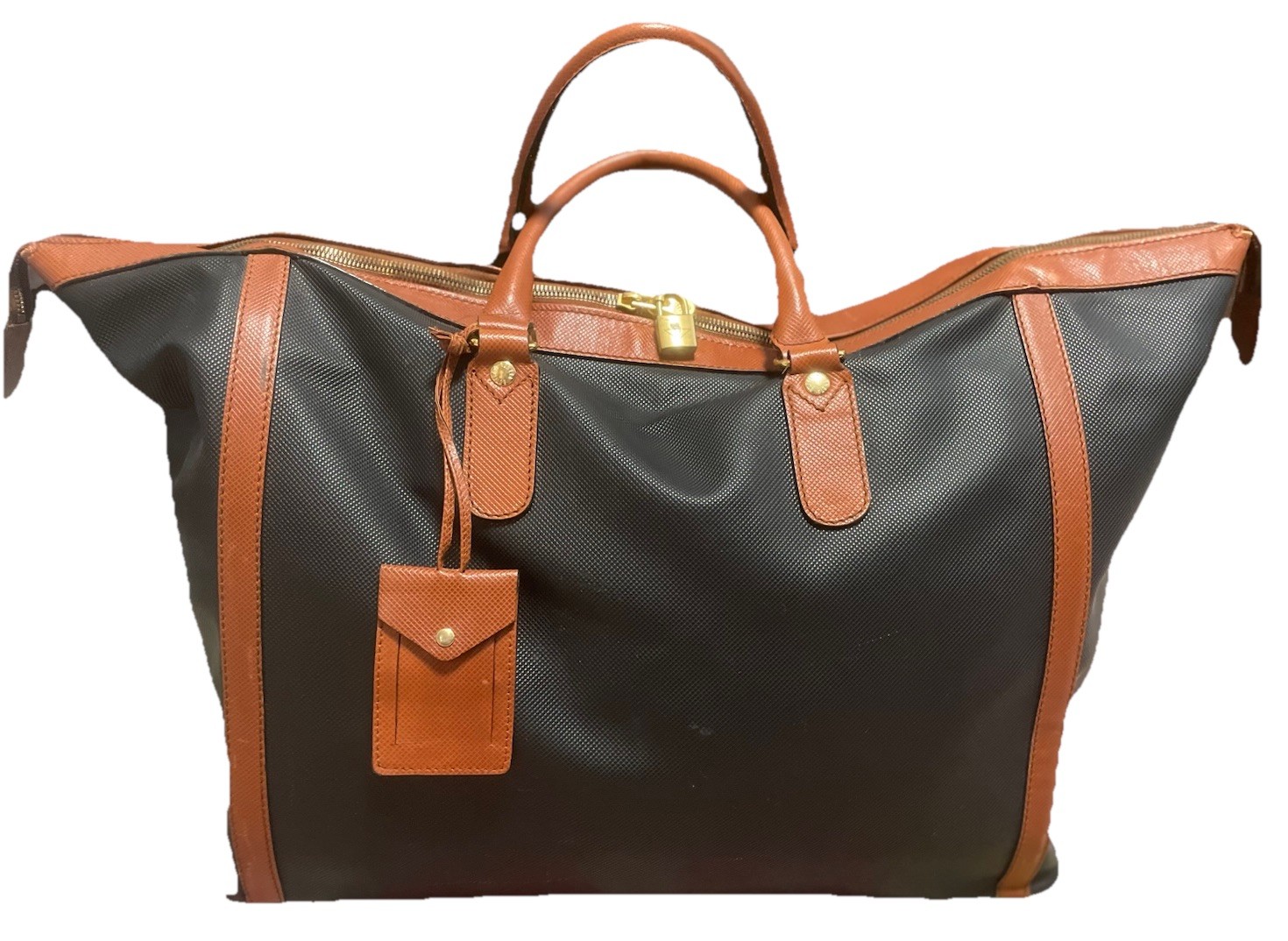VINTAGE BOTTEGA VENETA MARCO POLO BLACK BROWN SUITCASE, WEEK