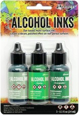 Tim Holtz Alcohol Ink .5oz 3/Pkg-Mint/Green Spectrum
