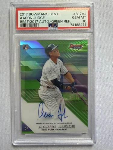 2017 Bowman's Best - Rookie Auto Aaron Judge #B17-AJ Green Refractor /99 PSA 10!