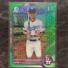 2022 BOWMAN CHROME PROSPECTS 🔥SAMUEL MUNOZ #BCP-161🔥 mega box Green Mojo/99