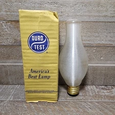 Duro-Test 75W Chimney LIGHT BULB Spun Satin Standard Base TESTED Amber Glow NOS 