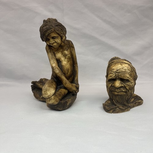 Lote de 2 esculturas aborígenes australianas indígenas Pat Elvins E&M - Imagen 1 de 12