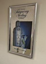 VINTAGE LIQUOR BAR 25" X 15" TANQUERAY STERLING VODKA MIRROR WALL SIGN