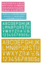Westcott Lettercraft Plastic Lettering Guide Set, Color Pack of 4, Multicolor