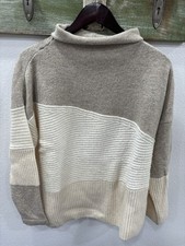 French Connection Women s Classic Cream Multi Tonal Knit Sweater Size L
