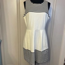 Madewell Versa Striped fit and flare Midi Dress Size Medium