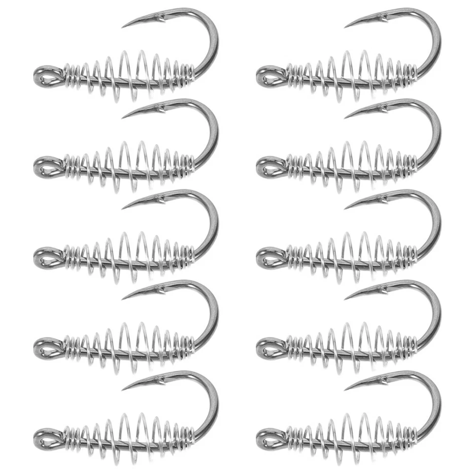  20 Pcs Amo Da Pesca Alla Carpa in Argento Con Ami Mare Forti Ganci - Immagine 2 di 4