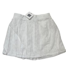 Janie and Jack Sz 4 / 5 Solid White Eyelet Lined Skirt Flared Cotton NWT 44