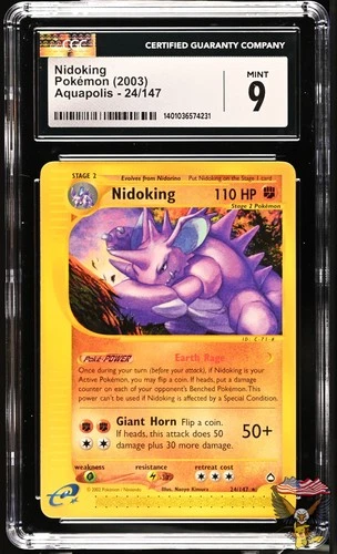 Nidoking 24/147 Aquapolis Pokemon CGC 9 Mint