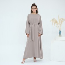 Dubai Women Long Dress Maxi Robe Abaya Msulim Plain Turkey Evening Party Islamic