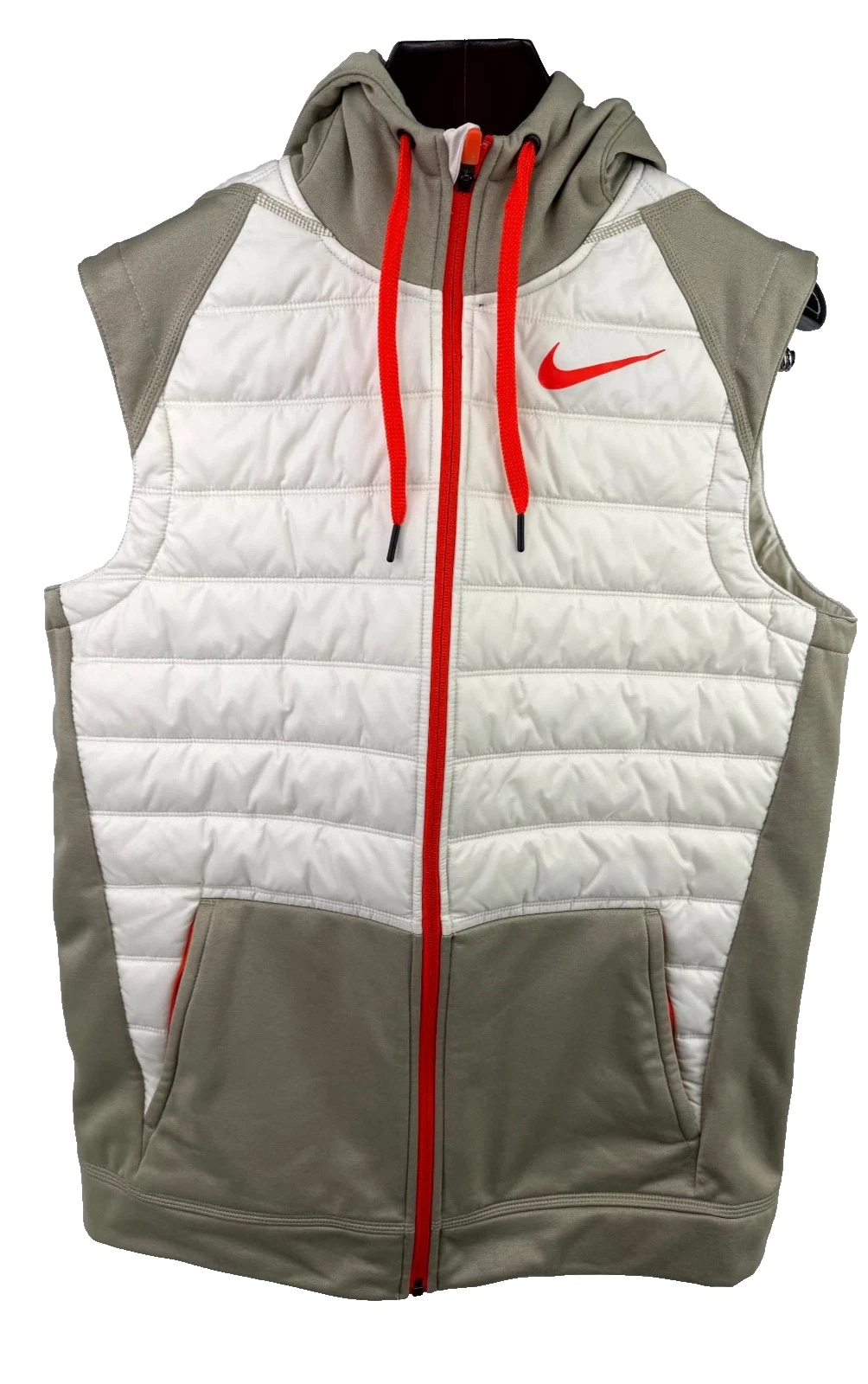 Nike Therma Hoodie Vest Tan Ivory Full Zip Training BV4534-342 Mens Medium M