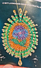 LeeWards HOLIDAY PANSY Vtg Sequin Bead Christmas Ornament Kit Flowers