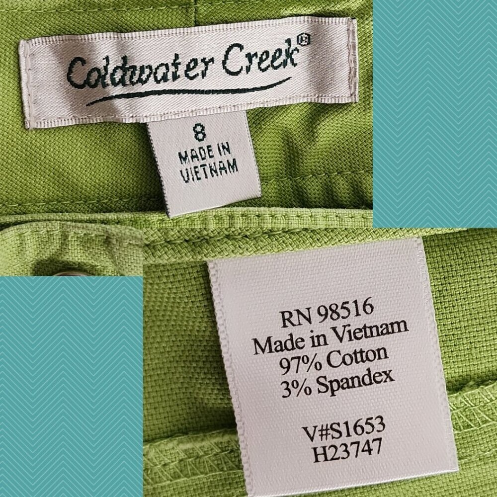 Coldwater Creek Green Cotton Blend Cargo Style Sh… - image 3